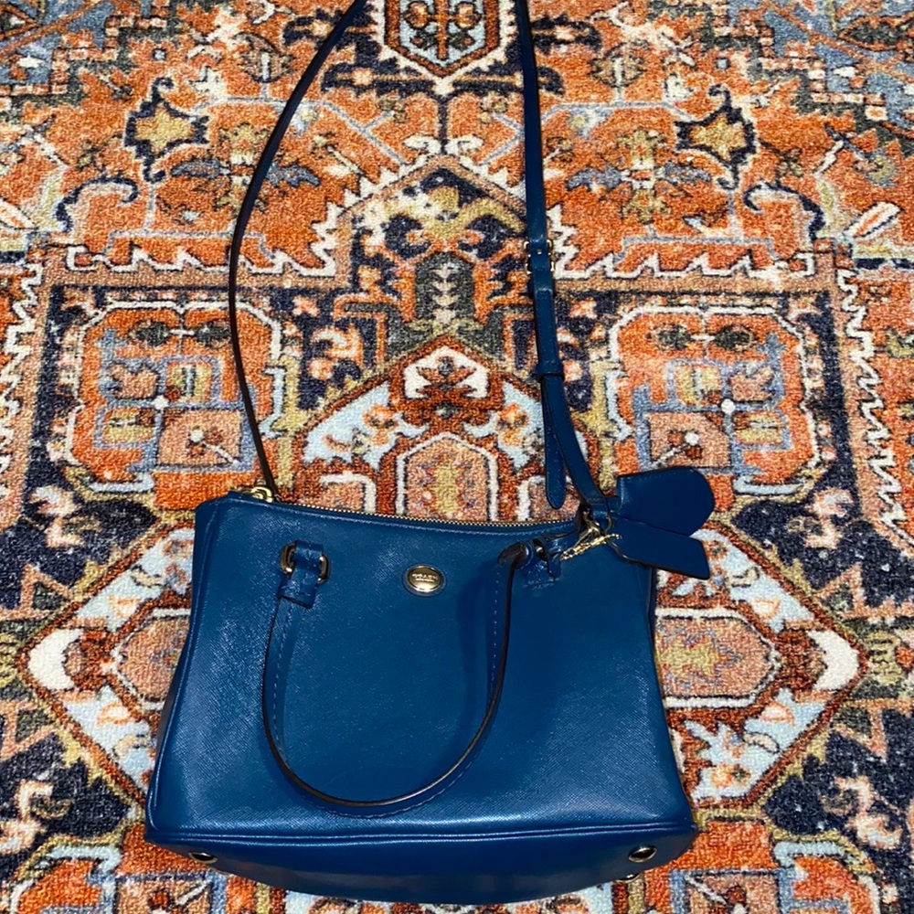 Coach dark teal crossbody bag/ handbag
